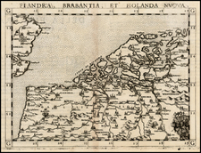 British Isles and Netherlands Map By Girolamo Ruscelli