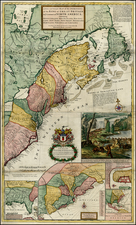 United States, New England, Mid-Atlantic and Southeast Map By Herman Moll