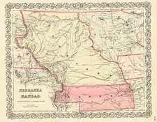 Plains, Southwest and Rocky Mountains Map By Joseph Hutchins Colton