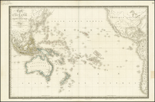 Australia & Oceania, Pacific, Oceania, Hawaii and Other Pacific Islands Map By Adrien-Hubert Brué