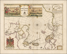 Polar Maps, Russia, Scandinavia and Canada Map By Moses Pitt