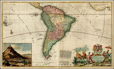 South America and Brazil Map By Herman Moll