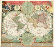World, World, Celestial Maps and Curiosities Map By Johann Baptist Homann
