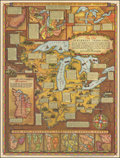 Midwest Map By Fred Rentscher / Federal Art Project, WPA