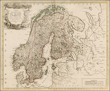 Scandinavia Map By Louis Joseph Mondhare / J. B. De La Fosse