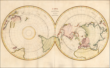 (World) Carte Magnetique des deux Hemispheres