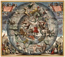 World, Celestial Maps and Curiosities Map By Andreas Cellarius