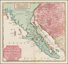 Mexico and Baja California Map By Isaak Tirion