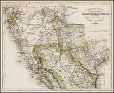 Texas, Southwest, Rocky Mountains, Mexico and California Map By Joseph Meyer