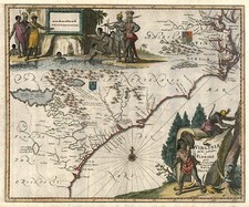 Mid-Atlantic and Southeast Map By John Ogilby / Arnoldus Montanus