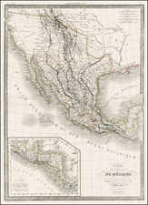 Texas, Southwest, Rocky Mountains, Mexico and California Map By Alexandre Emile Lapie