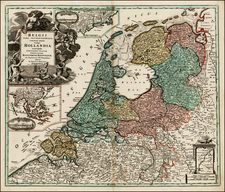 New England and Netherlands Map By Johann Baptist Homann