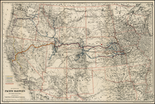 United States, Texas, Plains, Southwest, Rocky Mountains and California Map By G.W.  & C.B. Colton