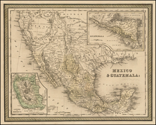 Texas, Southwest, Mexico and California Map By Samuel Augustus Mitchell