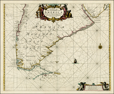 Polar Maps and South America Map By Pieter Goos