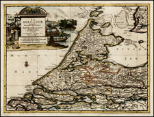 Netherlands Map By Pieter van der Aa