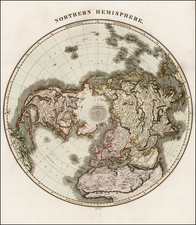 Northern Hemisphere, Polar Maps and Alaska Map By John Thomson