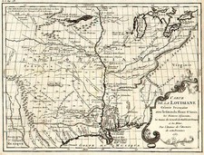 South, Texas, Midwest and Plains Map By Antoine-Simon Le Page du Pratz