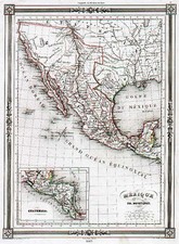 Texas, Southwest, Mexico and California Map By Thunot Duvotenay