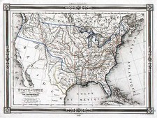 Texas, Southwest, Mexico and California Map By Thunot Duvotenay
