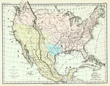 Texas, Mexico and California Map By Conrad Malte-Brun