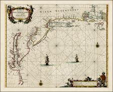 New England, New York State, Mid-Atlantic and Southeast Map By Pieter Goos