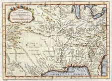 South, Midwest, Plains and Southwest Map By Jacques Nicolas Bellin