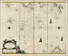 Japan, Pacific, Australia, Oceania, New Zealand, Other Pacific Islands and California Map By Pieter Goos