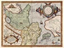 Asia, Japan, Central Asia & Caucasus and California Map By Abraham Ortelius