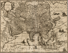 Asia and Asia Map By Willem Janszoon Blaeu