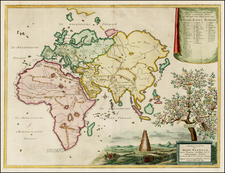 World, World, Asia, Asia, Southeast Asia and Holy Land Map By Willem Albert Bachienne