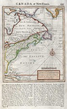 United States, New England and Canada Map By Herman Moll