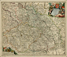 Poland and Czech Republic & Slovakia Map By Johannes De Ram