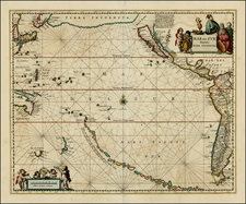 Pacific, Australia, New Zealand and California Map By Jan Jansson / Abraham Wolfgang