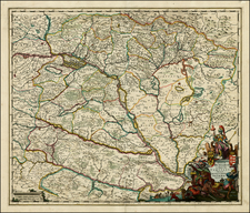 Austria, Hungary and Balkans Map By Johannes De Ram