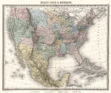 United States and Mexico Map By Furne