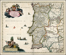 Portugal Map By Nicolaes Visscher I