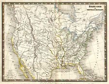 United States, California and Canada Map By Alexandre Vuillemin  &  Charles V. Monin