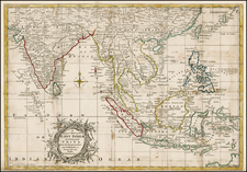 China, India, Southeast Asia and Philippines Map By Thomas Kitchin