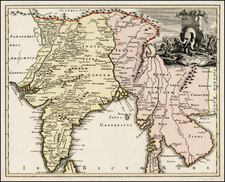 India and Southeast Asia Map By Johann Christoph Weigel