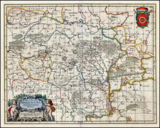 Germany Map By Johannes Blaeu / Abraham Wolfgang