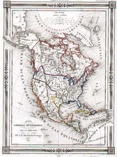 Texas and North America Map By J.G. Barbie du Bocage