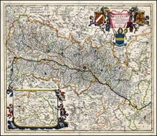 Switzerland, France and Germany Map By Frederick De Wit