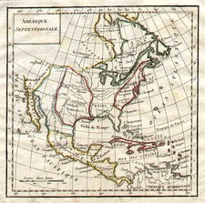 North America Map By Gilles Robert de Vaugondy