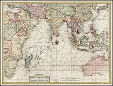 Indian Ocean, China, Japan, Korea, India, Southeast Asia, Philippines, Other Islands, Australia and Other Pacific Islands Map By Francois Valentijn