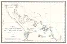 New Zealand Map By Jules Sebastian Cesar Dumont-D'Urville