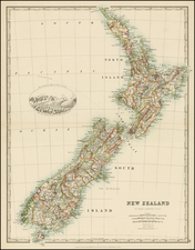 New Zealand Map By W. & A.K. Johnston