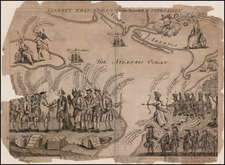 New England, Mid-Atlantic, South America, America and Curiosities Map By Henry Dawkins