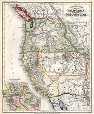 Southwest, Rocky Mountains and California Map By Joseph Meyer