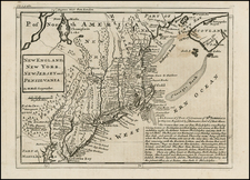 New England and Mid-Atlantic Map By Herman Moll